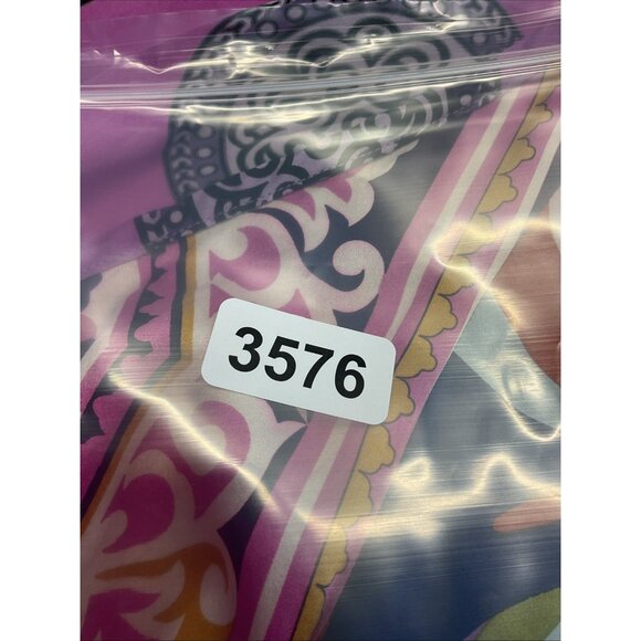 Alice &‎ Trixie Silk colorful 70's Blouse Top 3/4 Sleeve Size L cold shoulder - Picture 10 of 10